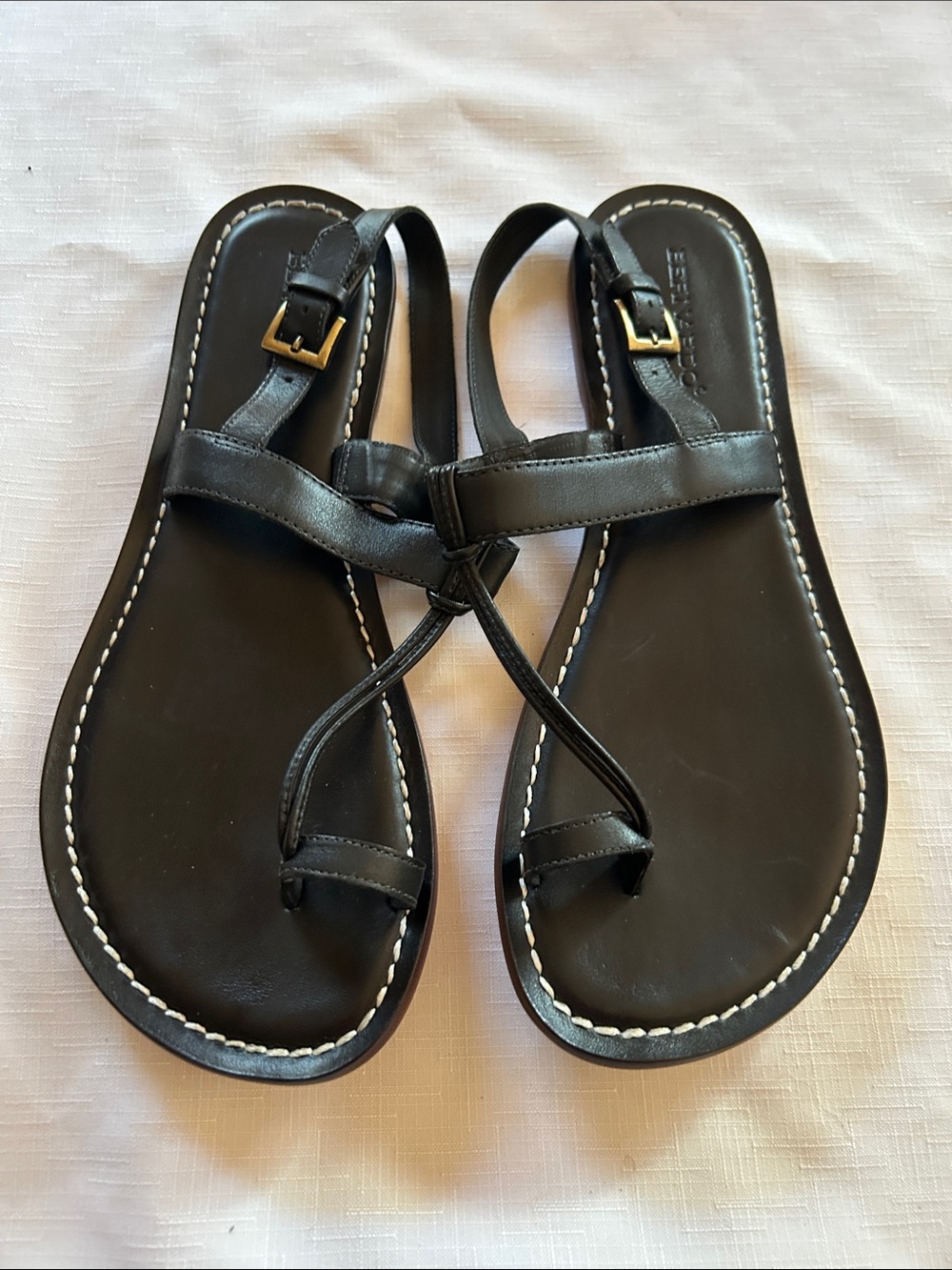 Black  T-Strap Sandals